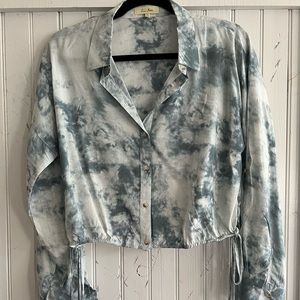 Tie die washed button down shirt